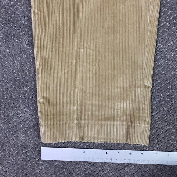 LL Bean Country Corduroy Pants Men's 40 x 32 Khaki Pleated Comfort Waist - Picture 14 of 16